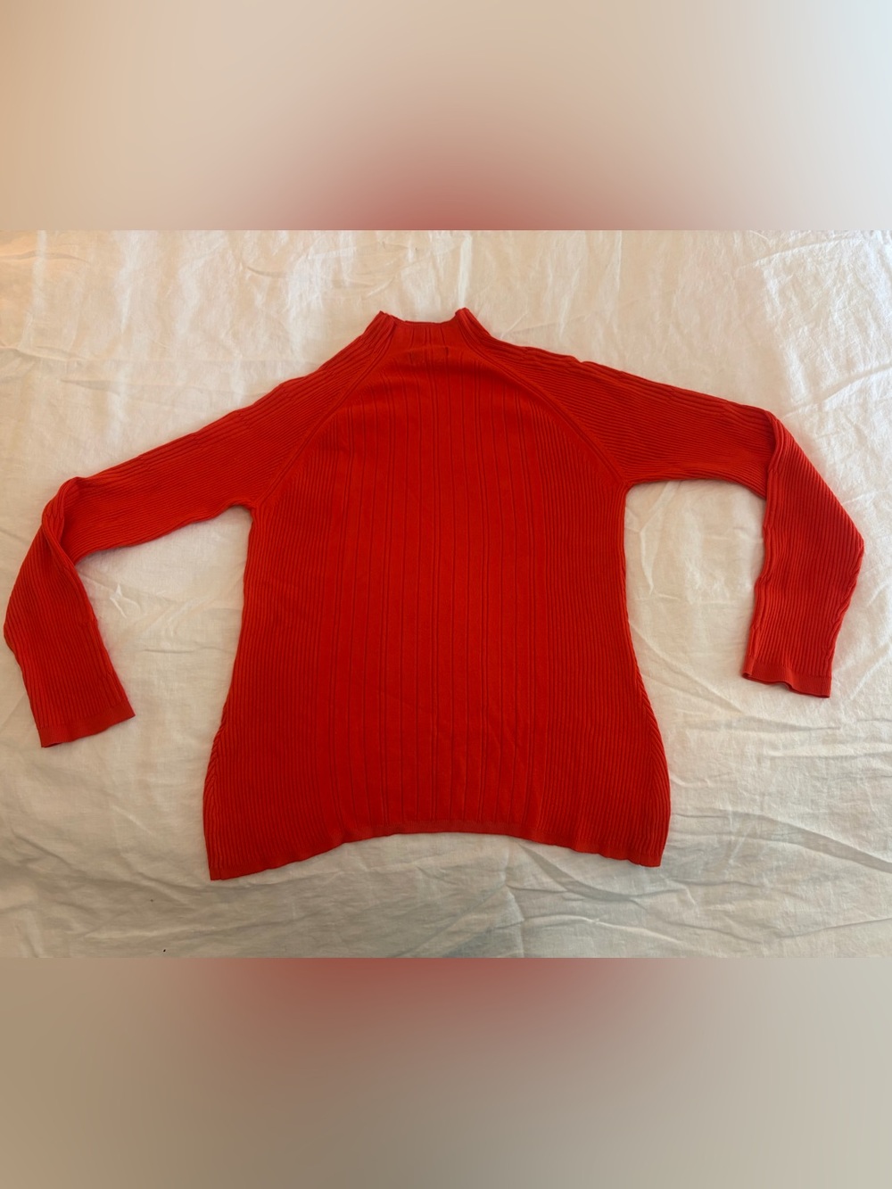 Brass clothing orange women’s XL mock neck ribbed knit raglan pullover sweater
